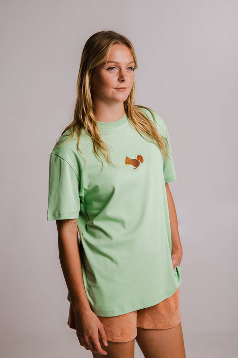 Sossu Squirrel Heavy T-shirt - Light Green