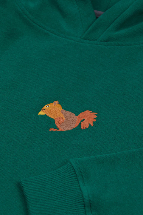 Sossu Squirrel Hoodie - Dark Green